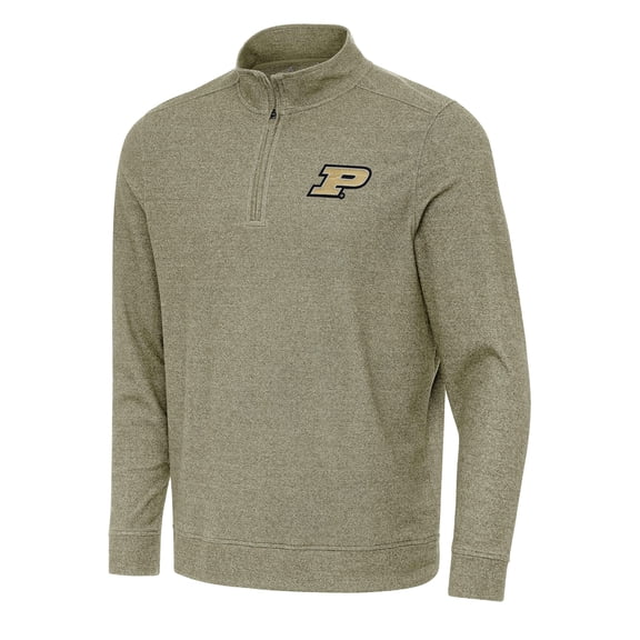 Men's Antigua Olive Purdue Boilermakers Subtle Quarter-Zip Sweatshirt