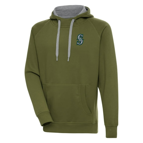 Men's Antigua Olive Seattle Mariners Victory Pullover Hoodie