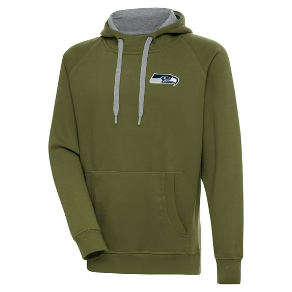 Men's Antigua Olive Seattle Seahawks Victory Pullover Hoodie