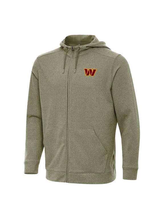 Men's Antigua Olive Washington Commanders Effortless Full-Zip Hoodie
