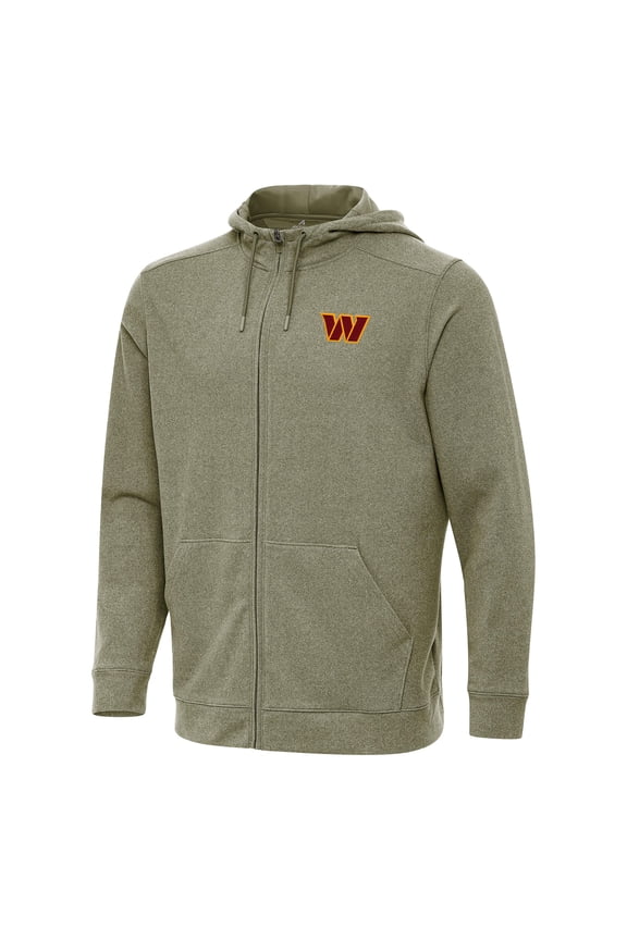 Men's Antigua Olive Washington Commanders Effortless Full-Zip Hoodie