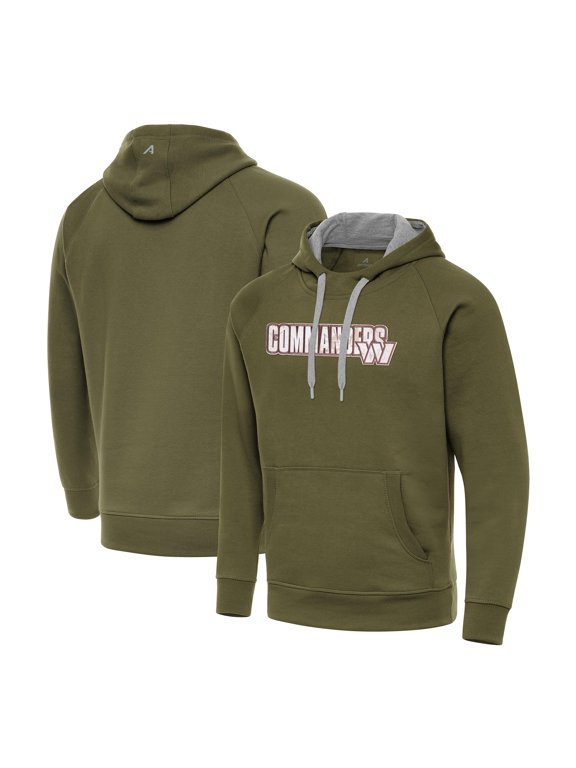 Men's Antigua Olive Washington Commanders Woodland Camo Victory Hoodie