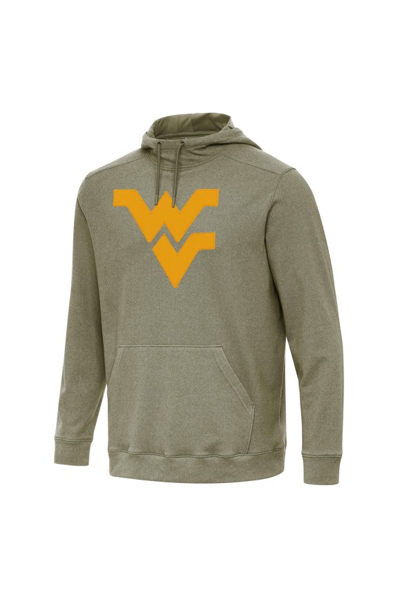 Men's Antigua Olive West Virginia Mountaineers Cloud Pullover Hoodie
