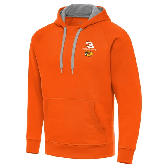 Men's-Antigua  Orange Austin Dillon Fleece Victory Pullover Hoodie