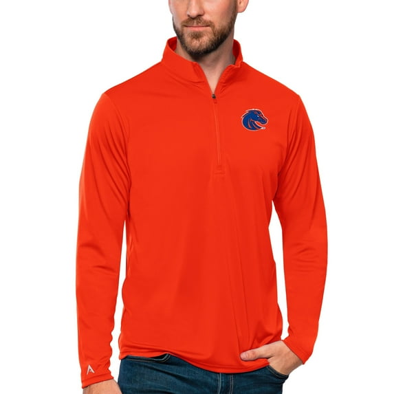 Men's Antigua Orange Boise State Broncos Tribute Quarter-Zip Top