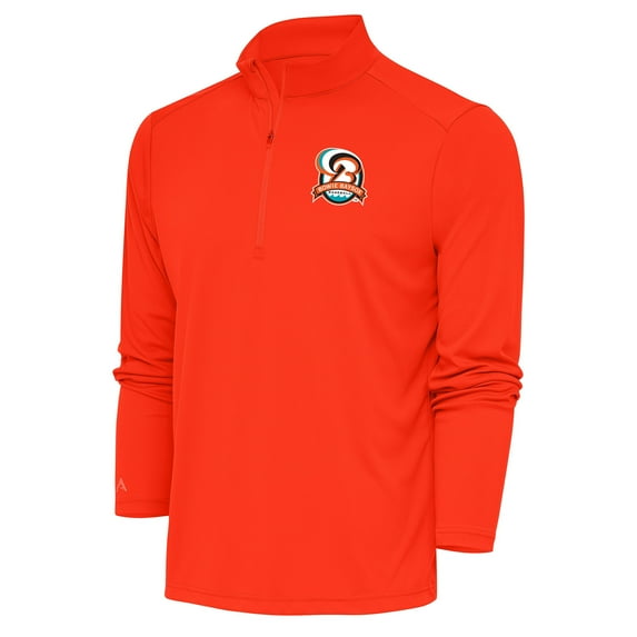 Men's Antigua Orange Bowie Baysox Tribute Quarter-Zip Pullover Top