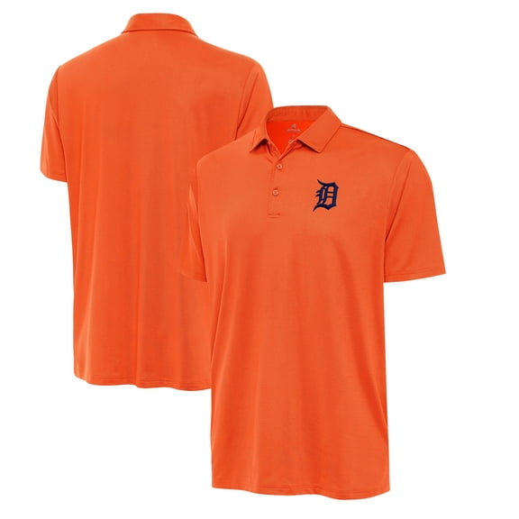 Men's Antigua Orange Detroit Tigers Eclipse Polo