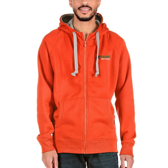 Men's Antigua Orange Florida A&M Rattlers Victory Full-Zip Hoodie