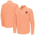 thumbnail image 1 of Men's Antigua Orange New York Knicks Ellis Woven Tri-Blend Button-Down Shirt, 1 of 3