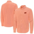 thumbnail image 1 of Men's Antigua Orange Oklahoma State Cowboys Porter Woven Tri-Blend Long Sleeve Button-Down Shirt, 1 of 3