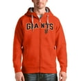 thumbnail image 1 of Men's Antigua Orange San Francisco Giants Team Logo Victory Full-Zip Hoodie, 1 of 1