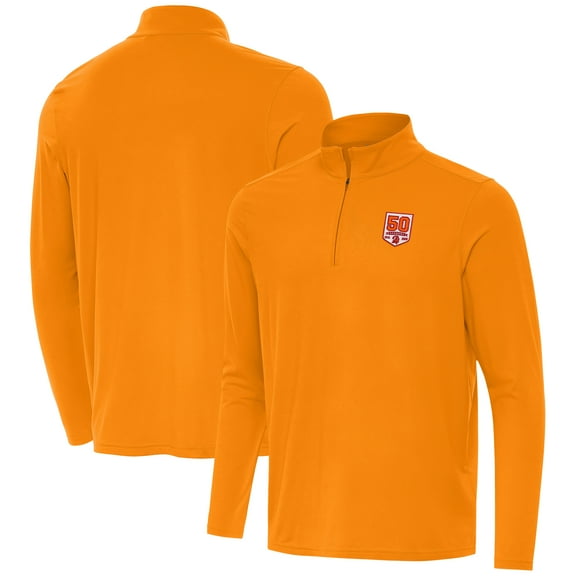 Men's Antigua Orange Tampa Bay Buccaneers 50th Season Intent Quarter-Zip Sweatshirt