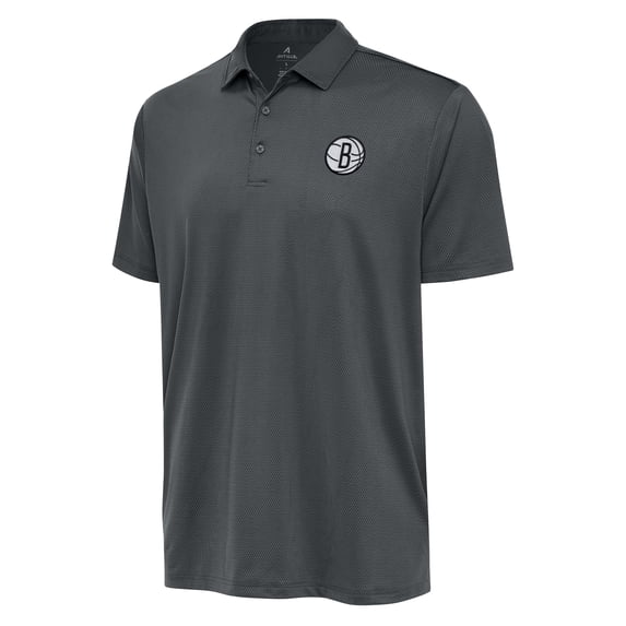 Men's Antigua Pewter Brooklyn Nets Big & Tall Ellipse Polo