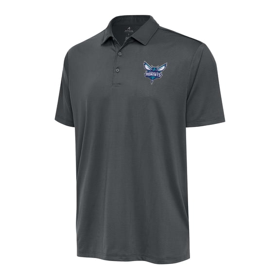 Men's Antigua  Pewter Charlotte Hornets Big & Tall Ellipse Polo
