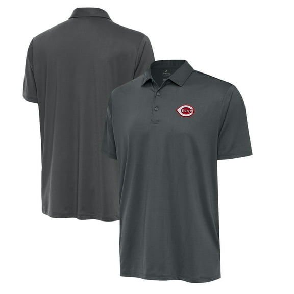 Men's Antigua  Pewter Cincinnati Reds Eclipse Polo