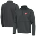 thumbnail image 1 of Men's Antigua Pewter Detroit Red Wings Twist Quarter-Zip Pullover Jacket, 1 of 3