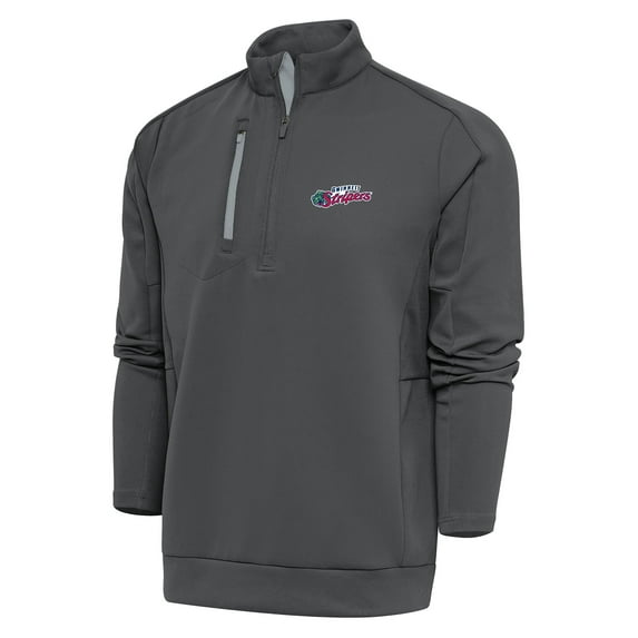 Men's Antigua Pewter Gwinnett Stripers Generation Quarter-Zip Pullover Top