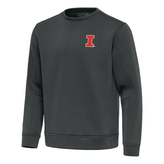 Men's Antigua Pewter Illinois Fighting Illini Relevant Lightweight Pullover Sweatshirt