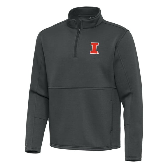 Men's Antigua Pewter Illinois Fighting Illini Twist Quarter-Zip Pullover Jacket