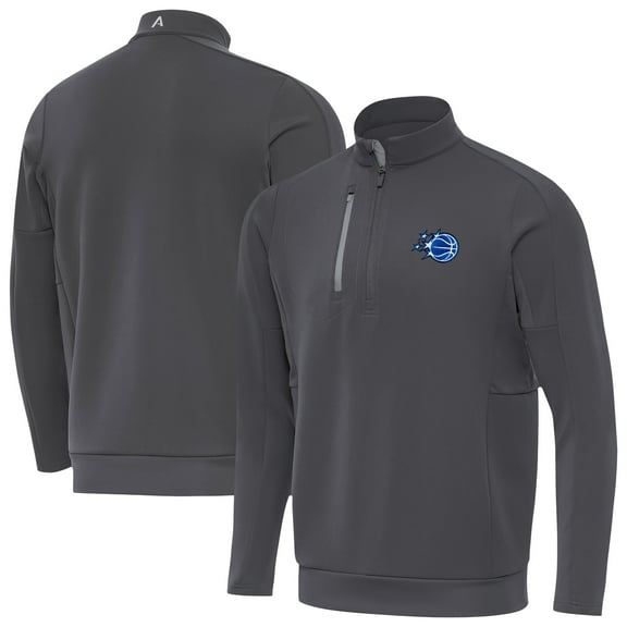 Men's Antigua Pewter Orlando Magic New Logo Generation Quarter-Zip Pullover Top