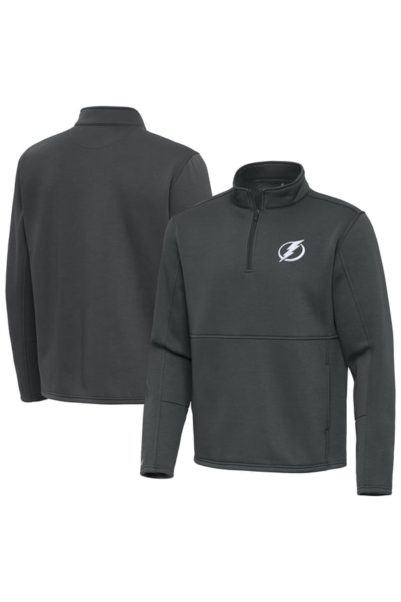 Men's Antigua Pewter Tampa Bay Lightning Twist Quarter-Zip Pullover Jacket