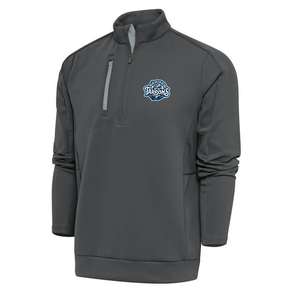 Men's Antigua Pewter Tampa Tarpons Generation Quarter-Zip Pullover Top