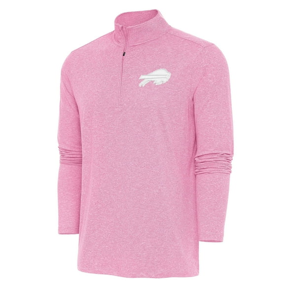 Men's Antigua Pink Buffalo Bills Hunk Quarter-Zip Pullover Top