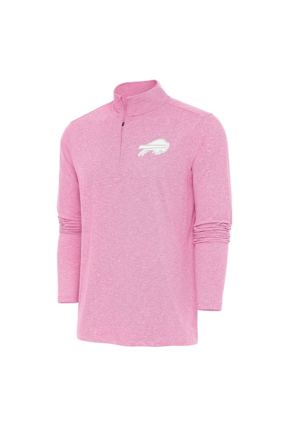 Men's Antigua Pink Buffalo Bills Hunk Quarter-Zip Pullover Top