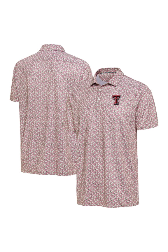 Men's Antigua Pink Texas Tech Red Raiders Desert Dry Dogwood Polo