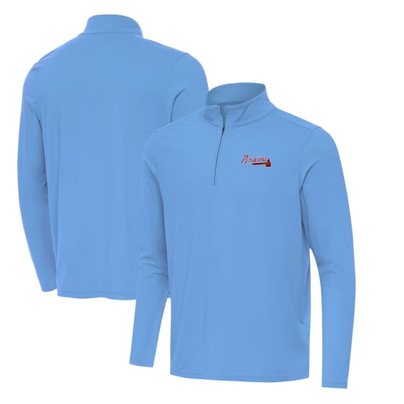 Men's Antigua Powder Blue Atlanta Braves Intent Quarter-Zip Top