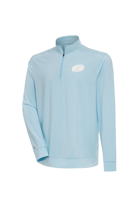 Men's Antigua Powder Blue Carolina Hurricanes White Logo Bright Quarter-Zip Pullover