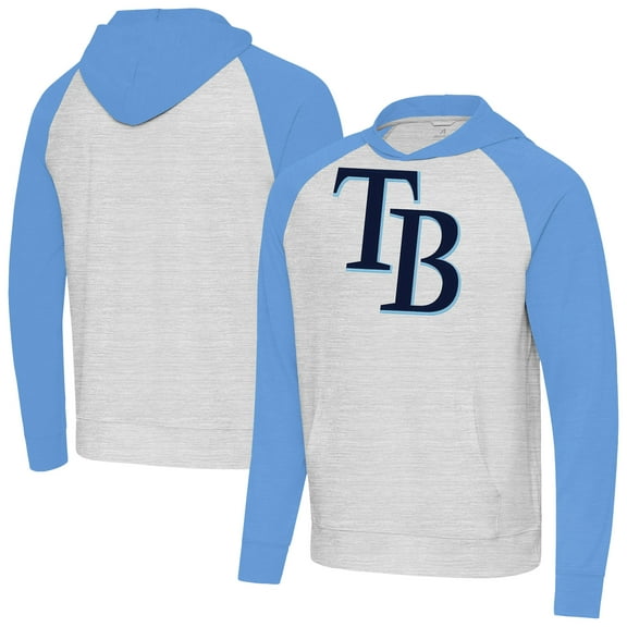 Men's Antigua Powder Blue/Gray Tampa Bay Rays Urgent Pullover Hoodie