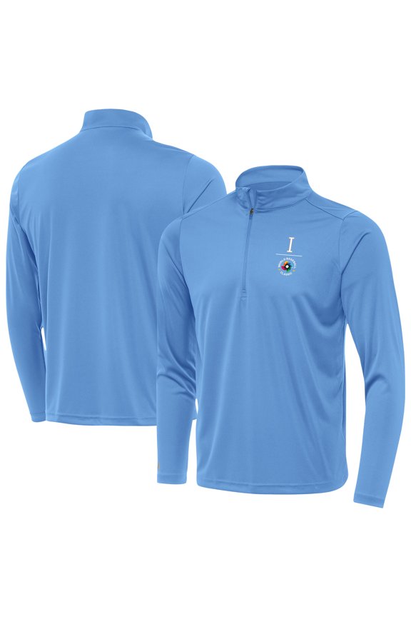 Men's Antigua Powder Blue Italy Baseball Direct to Film Tribute Quarter-Zip Pullover