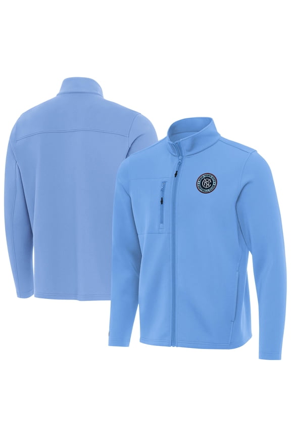 Men's-Antigua Powder Blue New York City FC Objection Full-Zip Jacket
