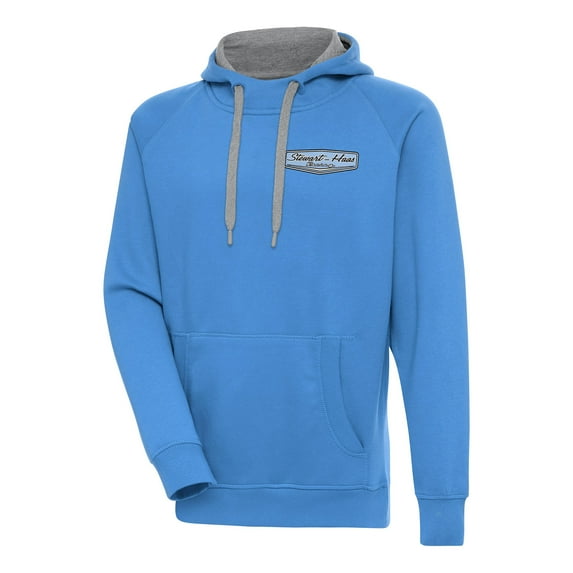 Men's Antigua Powder Blue Stewart-Haas Racing Victory Pullover Hoodie