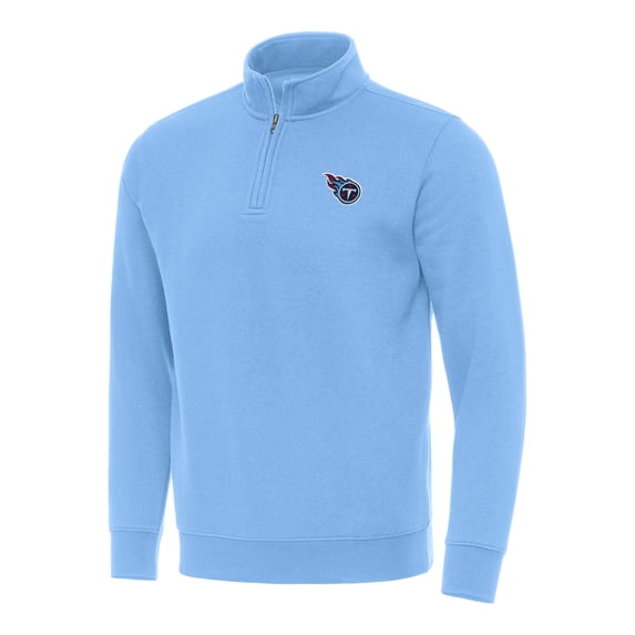 Men's Antigua Powder Blue Tennessee Titans Victory Quarter-Zip Pullover Top