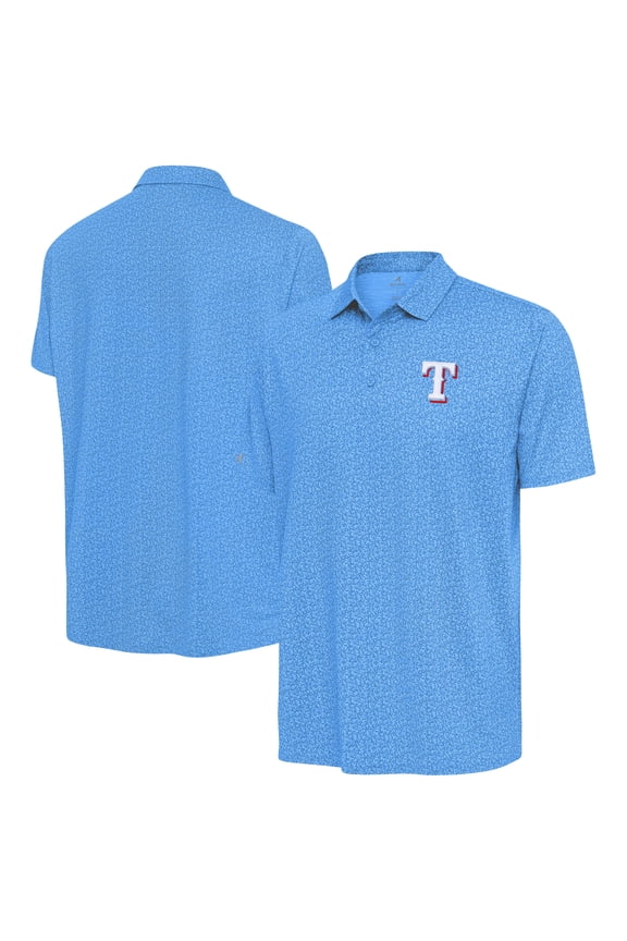 Men's Antigua Powder Blue Texas Rangers Blooming Polo