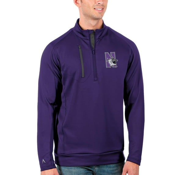 Men's Antigua Purple/Charcoal Northwestern Wildcats Generation Half-Zip Pullover Jacket