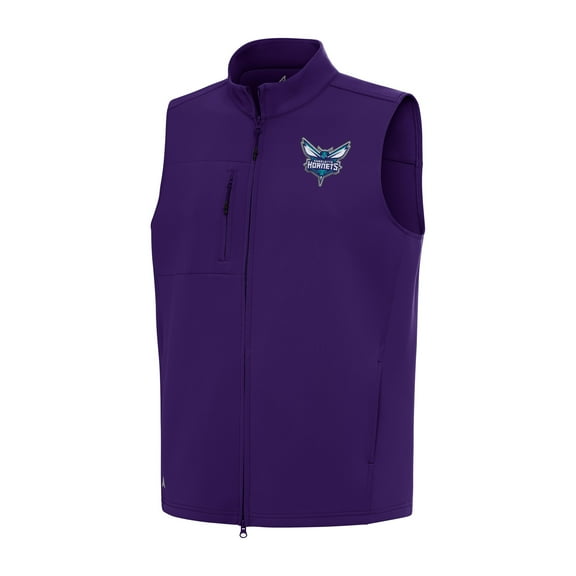 Men's Antigua Purple Charlotte Hornets Demand Full-Zip Vest