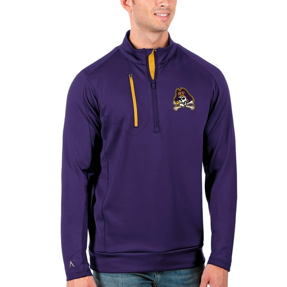 Men's Antigua Purple/Gold ECU Pirates Generation Half-Zip Pullover Jacket