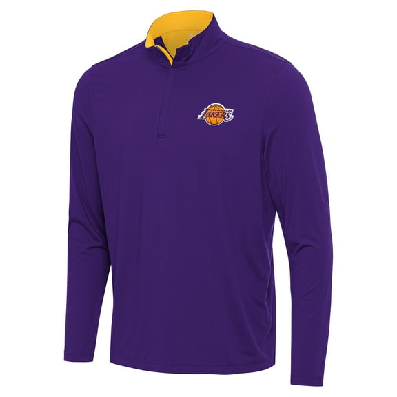 Men's Antigua Purple Los Angeles Lakers Content Quarter-Zip Top