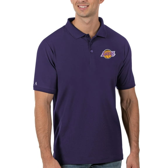 Men's Antigua Purple Los Angeles Lakers Legacy Pique Polo