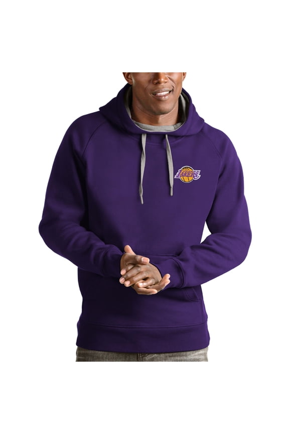 Men's Antigua Purple Los Angeles Lakers Victory Pullover Hoodie