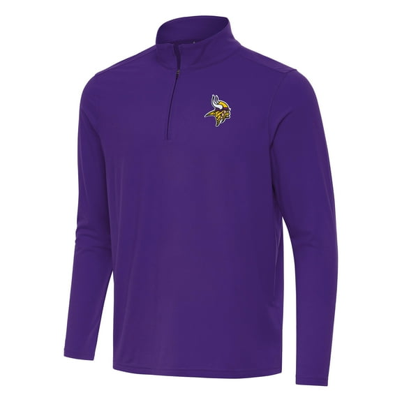 Men's Antigua Purple Minnesota Vikings Intent Quarter-Zip Pullover Top