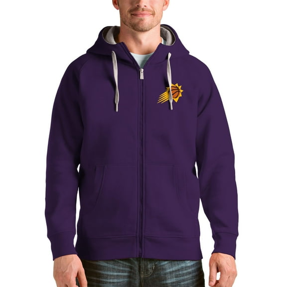 Men's Antigua Purple Phoenix Suns Logo Victory Full-Zip Hoodie