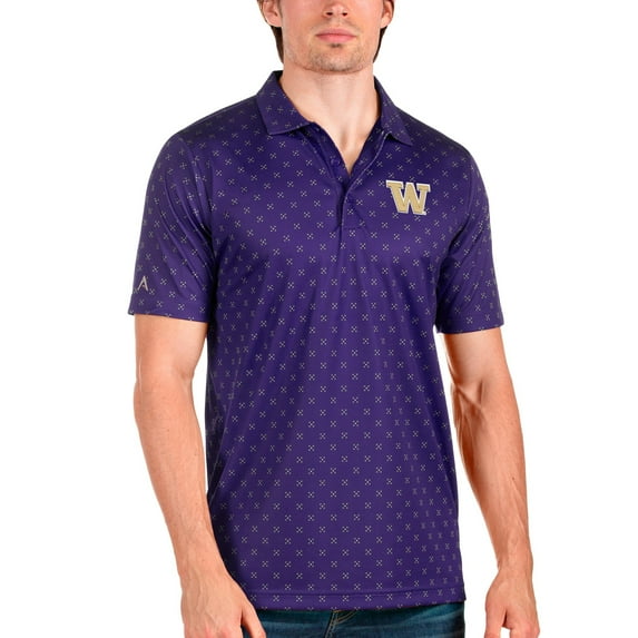 Men's Antigua Purple/Steel Washington Huskies Spark Polo