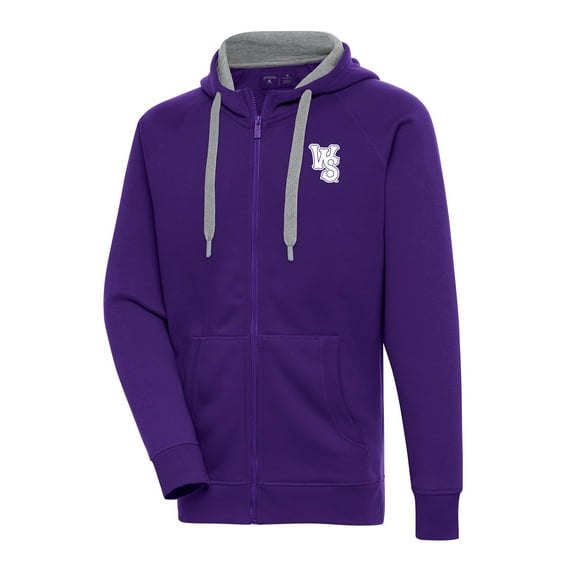Men's Antigua Purple Winston-Salem Dash Victory Full-Zip Hoodie