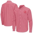 thumbnail image 1 of Men's Antigua Red Atlanta Hawks Ellis Woven Tri-Blend Button-Down Shirt, 1 of 3