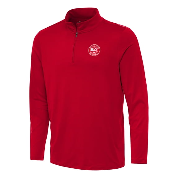 Men's Antigua Red Atlanta Hawks Reprocess Quarter-Zip Top