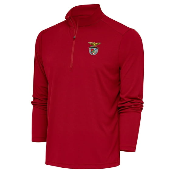 Men's Antigua  Red Benfica Statement Quarter-Zip Pullover